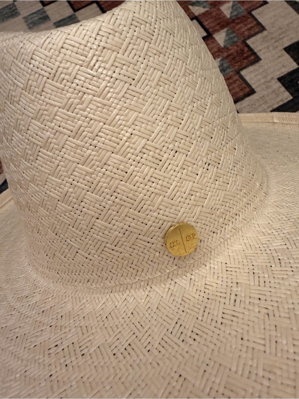 GIGI PIP Wide Brim Straw Hat in Cream - Picture 3 of 7